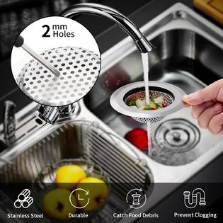 WOW DING 3 Pack Kitchen Sink Strainer and Sink Stopper, Sink