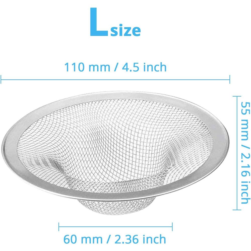 KUFUNG Sink Strainer, Basket Stainless Steel Bathroom Sink Stopper, Utility, Slop, Kitchen and Lavatory Sink Drain Strainer Hair Catch