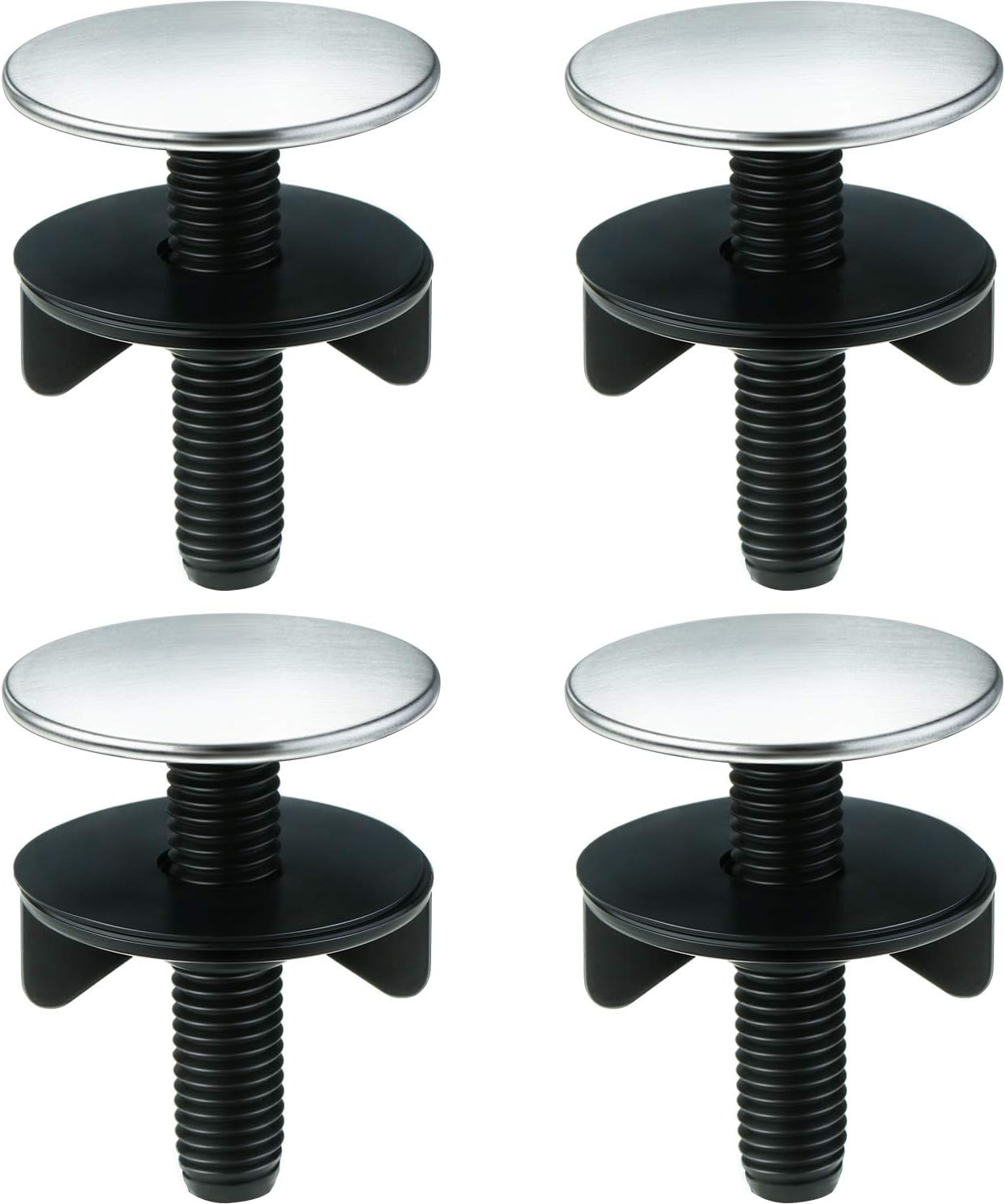 Willbond 4 Pieces Kitchen Sink Hole Cover Faucet Hole Cover Kitchen Sink  Tap Hole Plate Stopper Cover Blanking Metal Plug (Stainless Ste