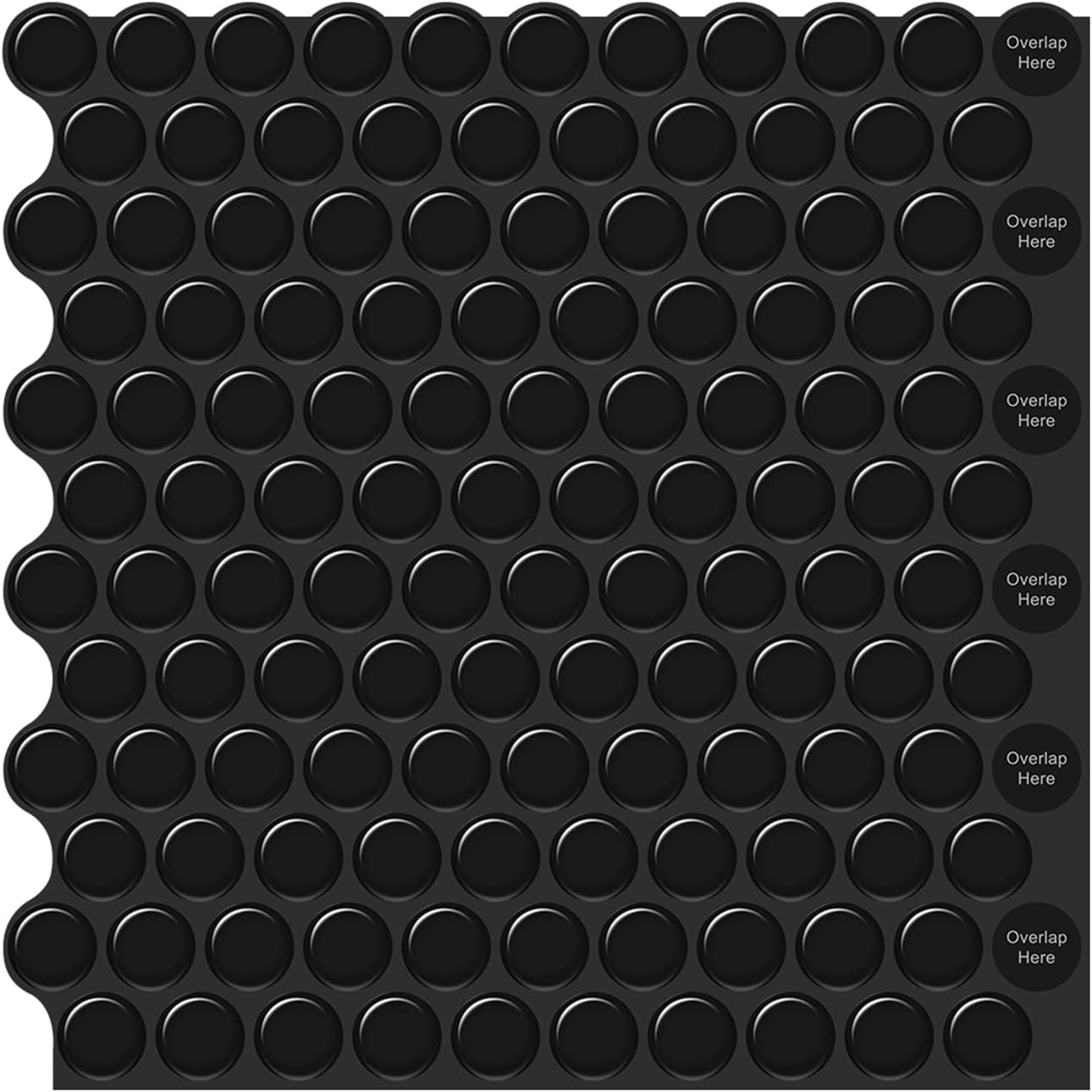 ATCOOGUS Peel and Stick Backsplash,Penny Round 3D Self Adhesive Wall Tiles for Kitchen,Bathroom,RV ect(10''x10'') (Black, 10)