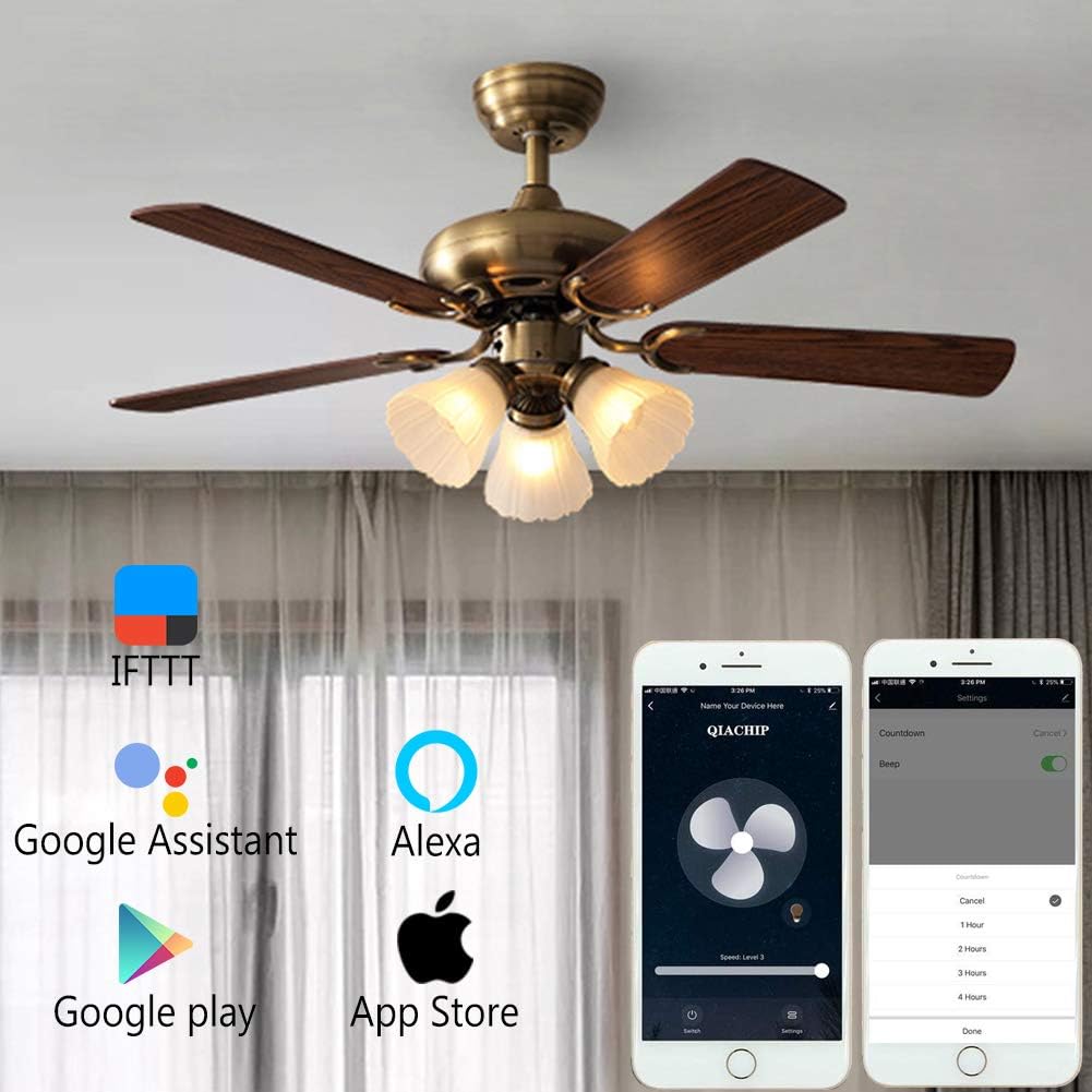 Ostrich Ceiling Fan Remote Control Kit, WI-FI Smart Fan Control Timing Wireless Control with Amazon Alexa