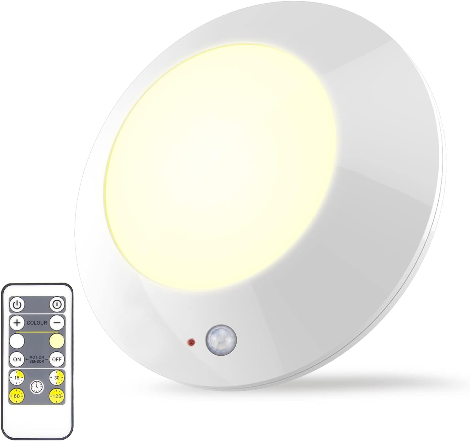 BIGMONAT Battery Operated Shower Light with Motion Sensor Wireless Ceiling Light RF Remote Controlled Through Walls|Brightness Dimmable