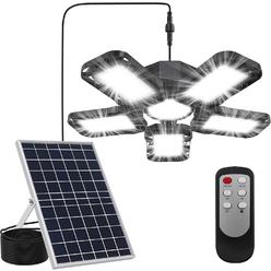 Letskepon Solar Powered Shed Light Solar Pendant Light with Remote Control Large Solar Panel with 228 LED 2000LM Super Bright Solar Indoo