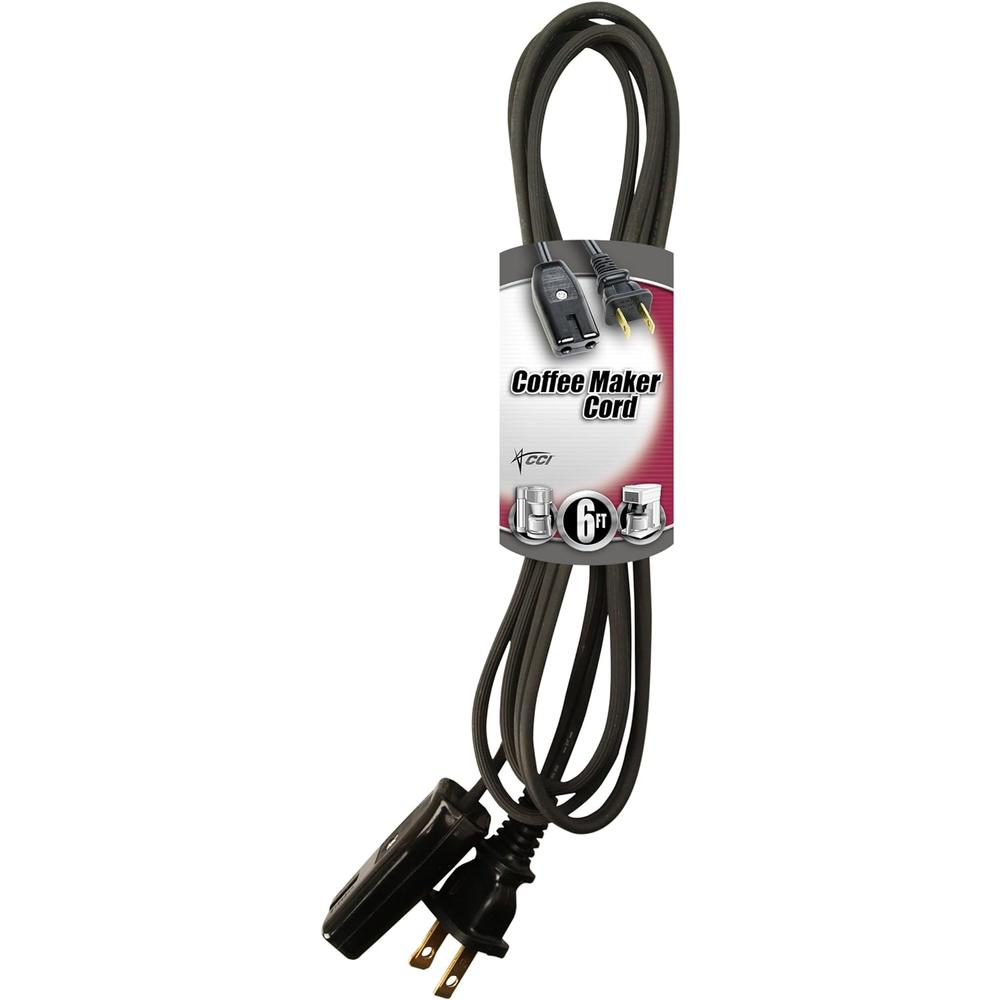 Coleman Cable 9327 15-Amp HPN Appliance Cord, Black, 6-Foot