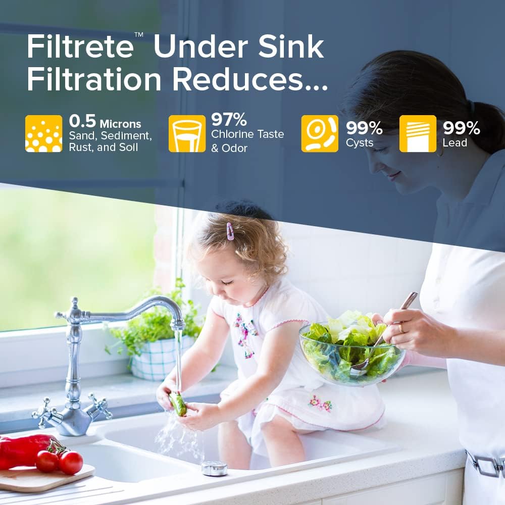 3M Maximum Under Sink Quick Change Water Filtration Replacement Filter 3US-MAX-F01, for use with System 3US-MAX-S01
