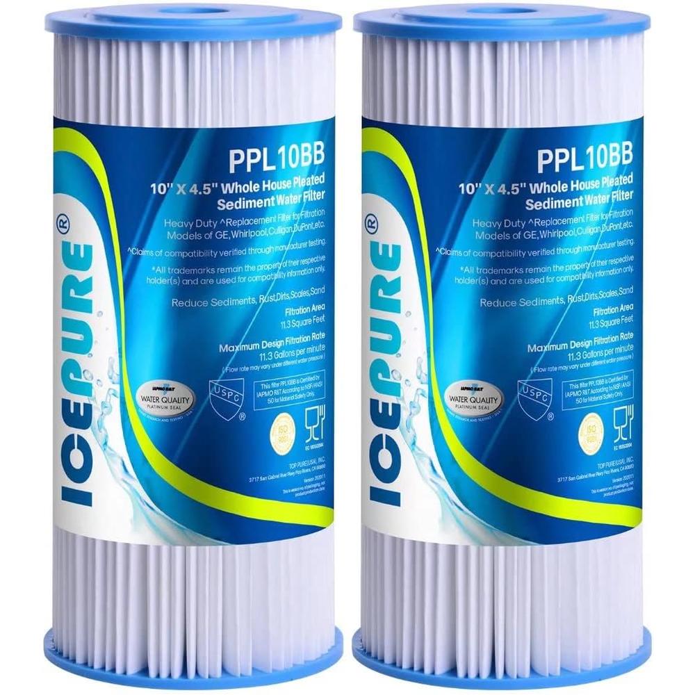 Generic 10" x 4.5" Whole House Pleated Water Filter Replacement for GE FXHSC, Culligan R50-BBSA, Pentek R50-BB, DuPont WFHDC3