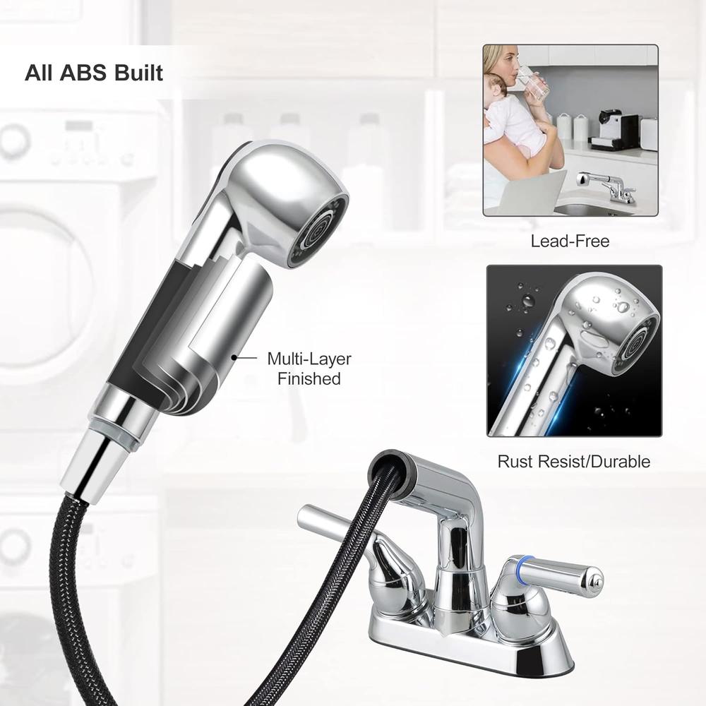 AweLife Utility Sink Faucet with Sprayer, Laundry Room Faucet with Pull ...