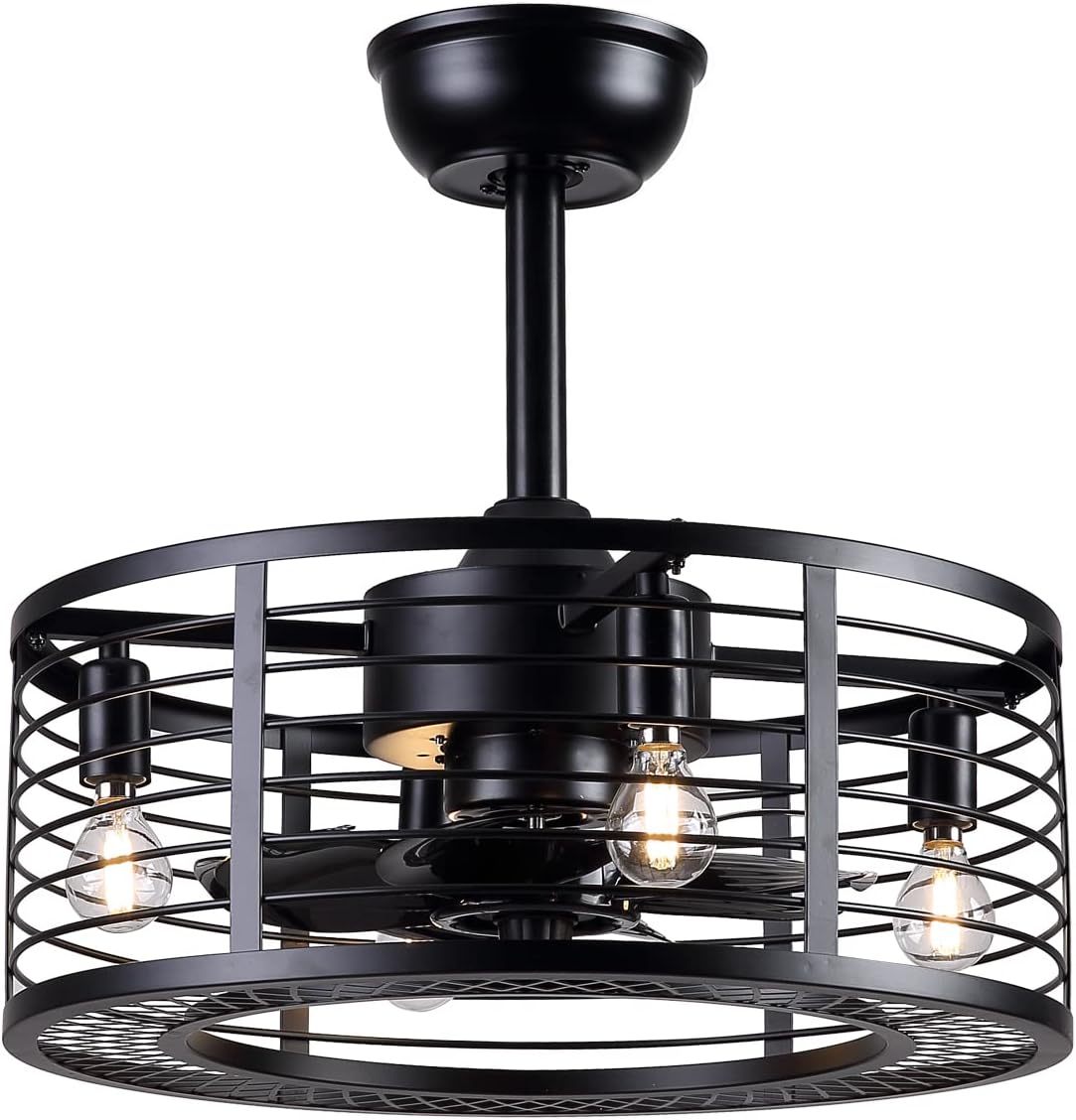 M624080mn Caged Ceiling Fan With Lights