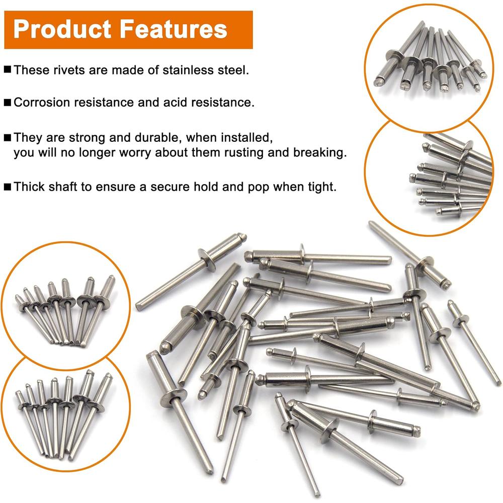 Ispinner 260pcs Stainless Steel Blind Rivets 7 Sizes Pop Rivets | Desertcart Ispinner 260pcs Stainless Steel Blind Rivets 7 Sizes Pop Rivets | Desertcart
