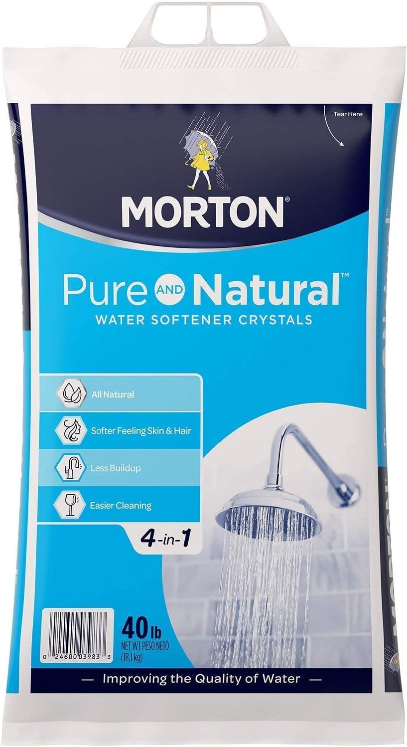 Morton -40E Solar Salt Water Softening Crystals (40 lbs.), White, 638 Ounce