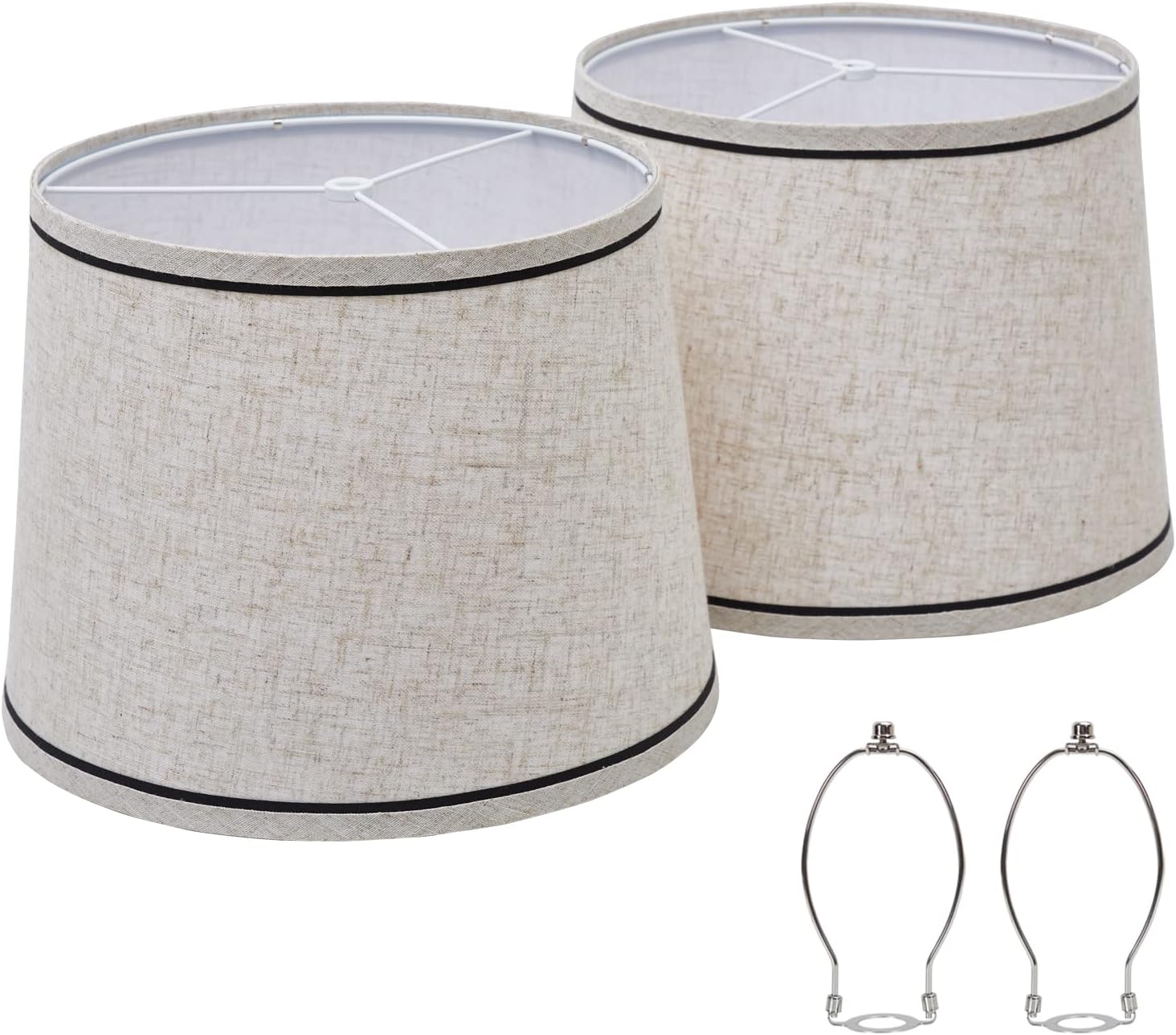 Luvkczc Drum Lampshades Set of 2, Fabric Lampshades for Table Lamps Floor Lamps, Medium Lampshades 13" Top x 11" Bottom x 10