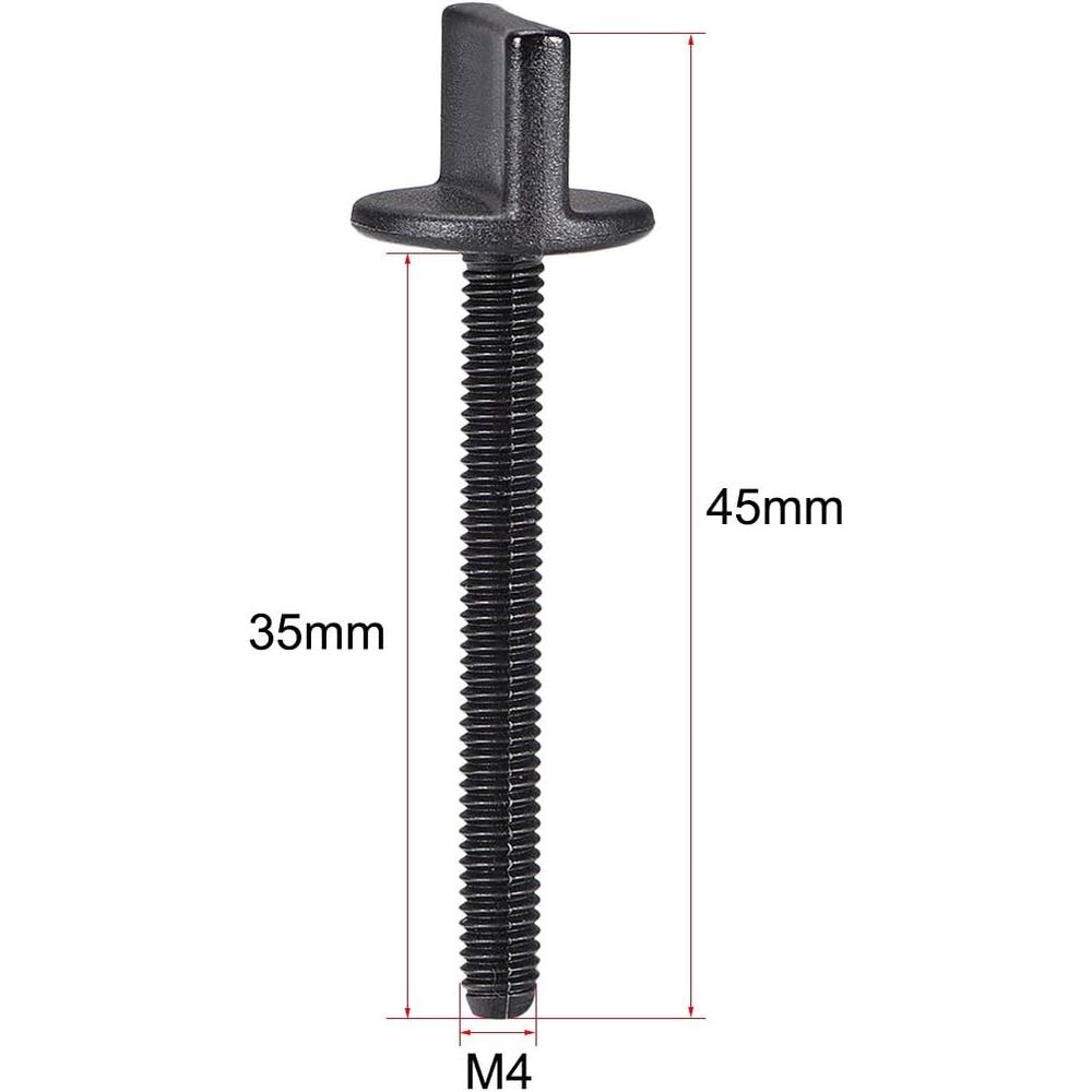 UXCELL M4 x 35mm Thumb Screw Bolt Hand Driven Spade Nylon Plastic Screws Metric Thread for RC Model Aircraft 10 Pcs