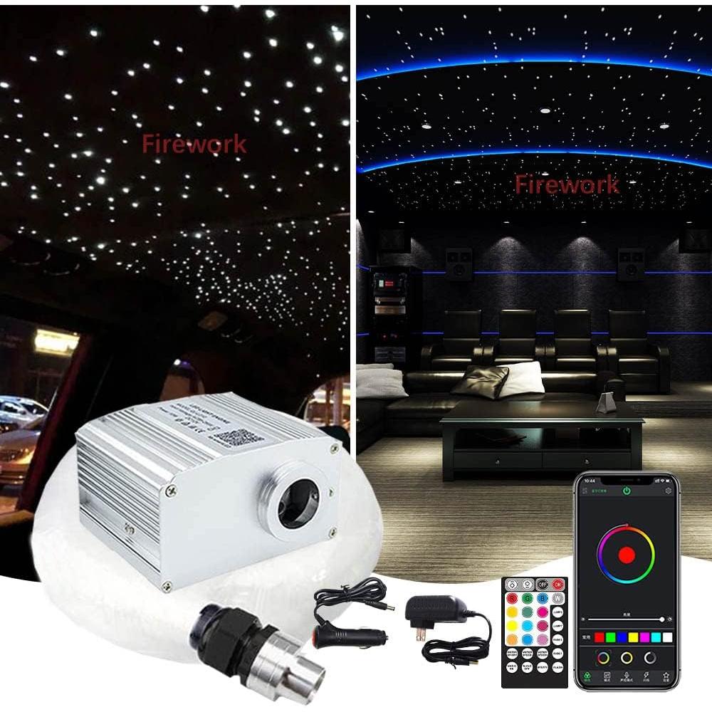 FIREWORK Bluetooth Twinkle 10W Starlight Headliner Kit for Car Home Ceiling Decoration with APP/Remote Music Mode RGBW LED Fibe