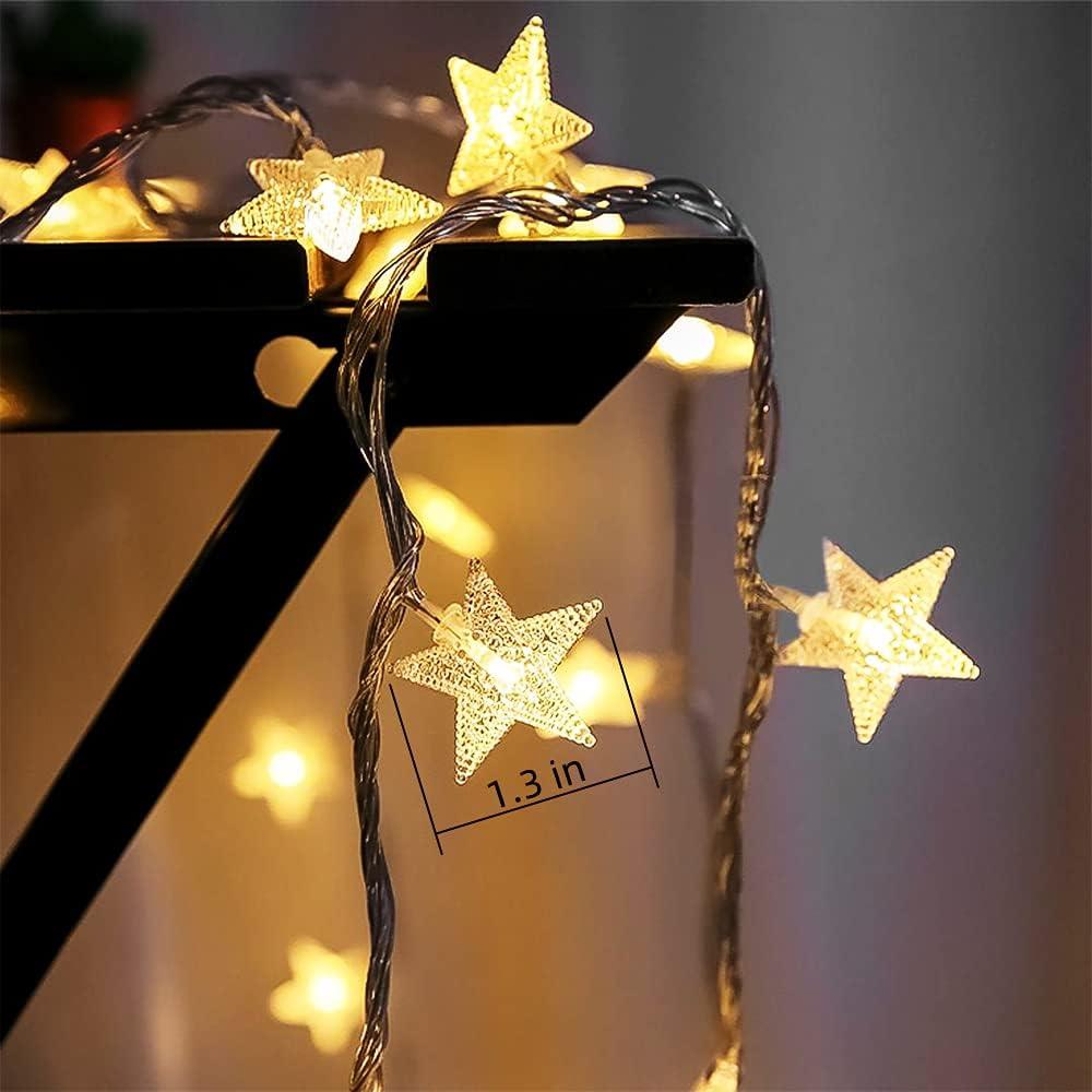 Yummuely Star Lights Star String Lights 10Ft 20 LED Star Fairy Lights Battery Operated Waterproof Indoor Outdoor Twinkle Christmas Light