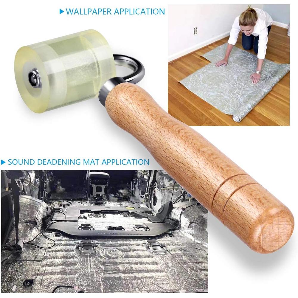 Lumiteco Corporation Auto Car Audio Sound Deadening Application Rolling Wheel Roller,Heat Abatement Mat Wallpaper PU Deadener Application Seam Rolle