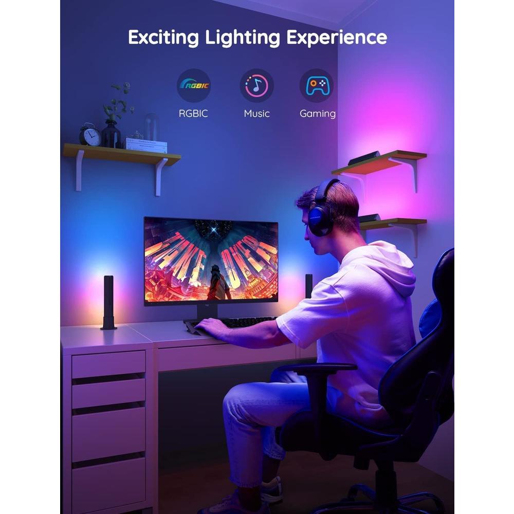 Govee Smart LED Light Bars, Work with Alexa and Google Assistant, Gaming Lights, RGBICWW WiFi TV Backlights with Scene Modes and Musi