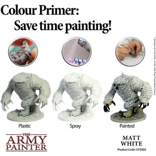 The Army Painter Color Primer Spray Paint, Matt White, 400ml, 13.5oz -  Acrylic Spray Undercoat for