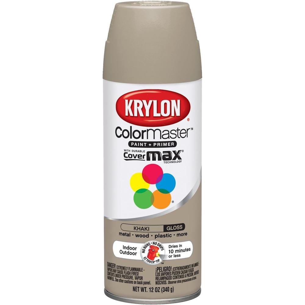 Krylon K05160202 ColorMaster Paint + Primer, Flat, Black, 12 oz.