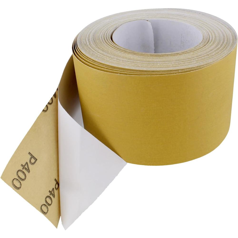 ABN Adhesive Sticky Back 400-Grit Sandpaper Roll 2-3/4in x 20 Yards Aluminum Oxide Golden Yellow Longboard Dura PSA