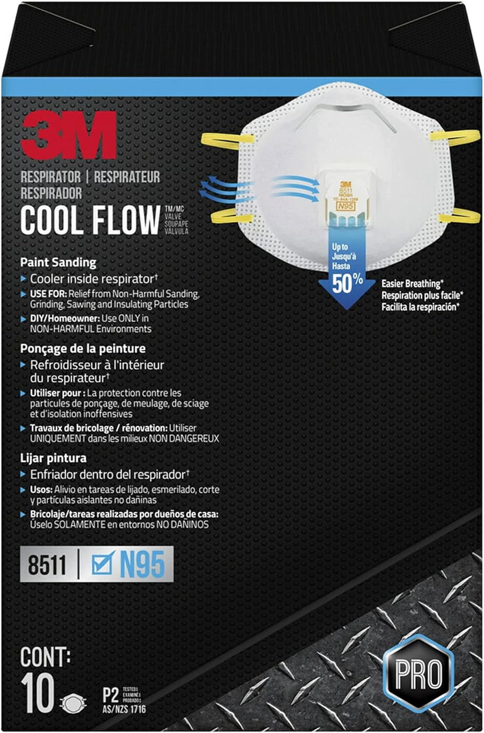3M 8511 Respirator, N95, Cool Flow Valve (10-Pack)