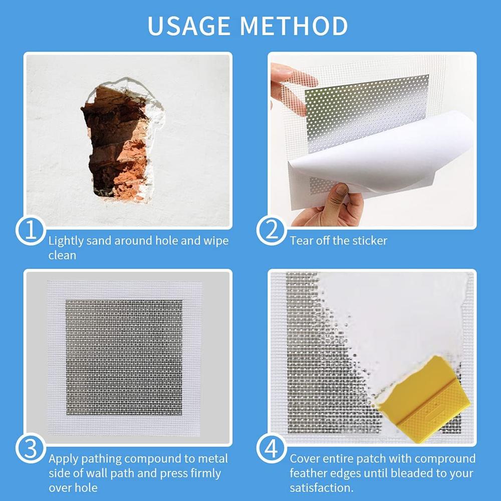 Lamyba 6 Inch 6Pack Drywall Patch Drywall Repair kit, Wall Repair Patch Kit, Patch Repair for Drywall Plasterboard