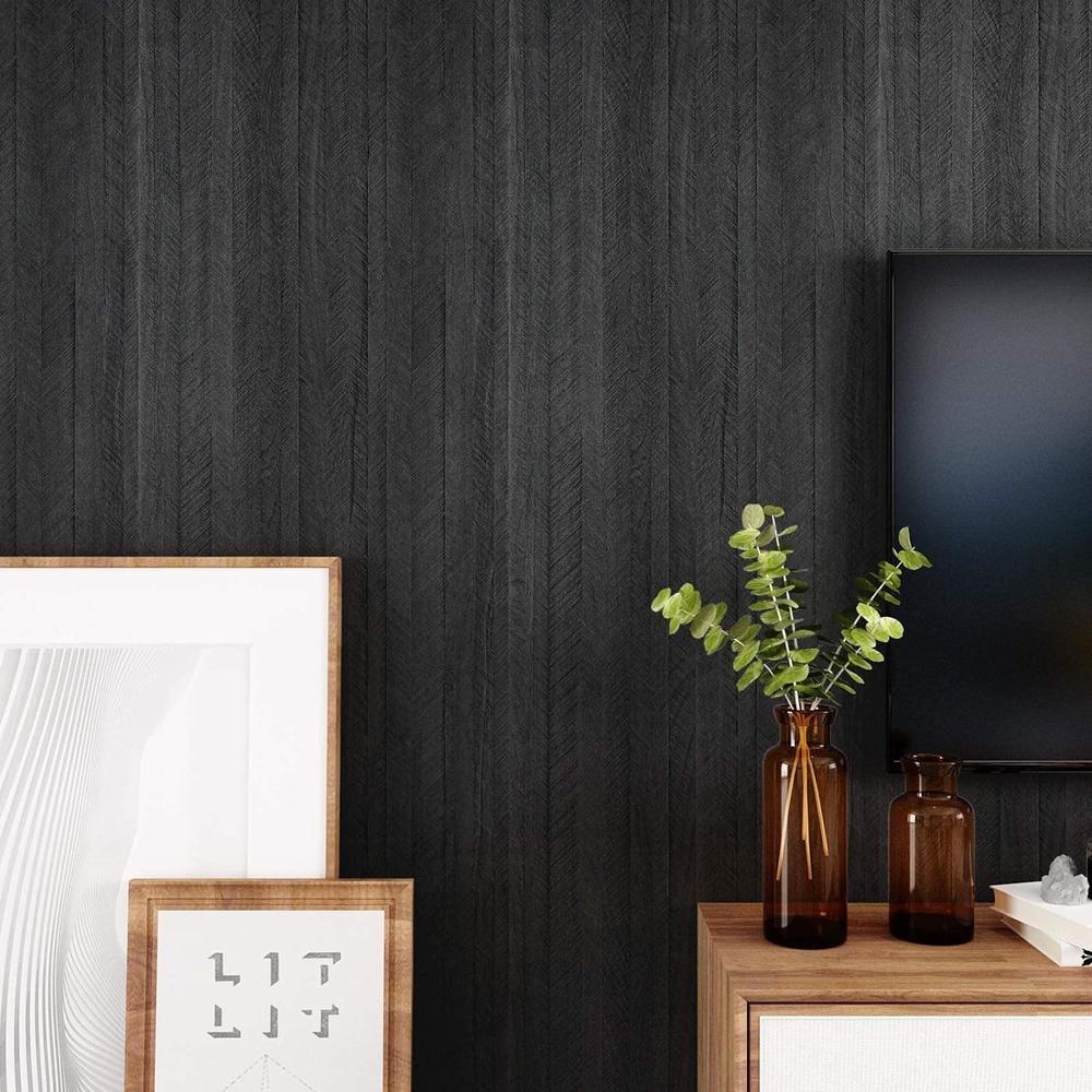 WESTICK Black Peel and Stick Wallpaper Modern Vinyl Countertop Peel and Stick Cabinet Wallpaper Removable Contact Paper for Countertops