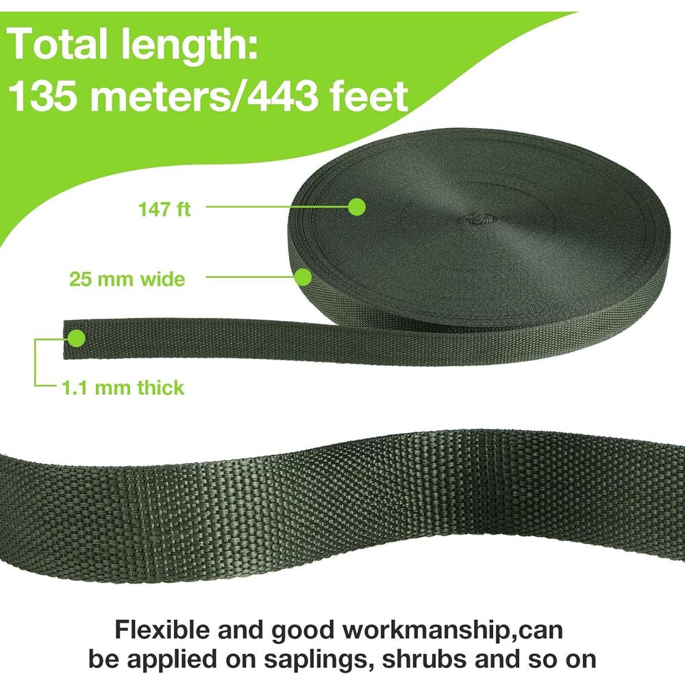 Shappy Tree Tie Green Strap Garden Tie Webbing Strap Garden Tie Plant Supports Tree Tie Staking for Outdoor Use, Plant Supports, Graft