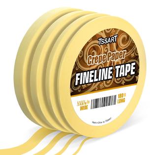 Generic TSSART 4 Rolls Fine Line Tape - Medium Tack Pinstripe Tape,  Fineline Masking Tape in 1/16, 1/8, 1/4 and 1/2 Inch Wide x 60 Yard