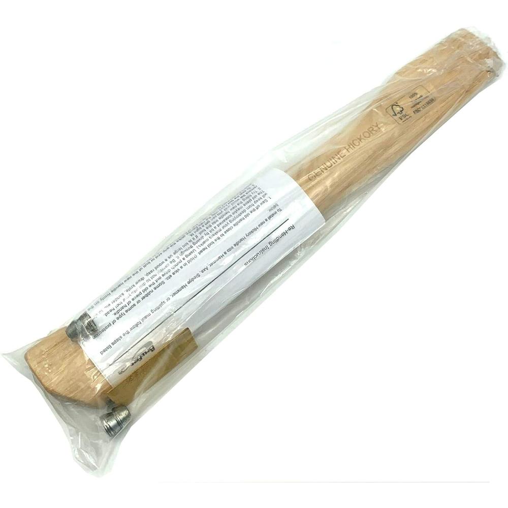Brufer 203652 Genuine Hickory Wood Replacement Handle for Camp Axe - 14" Complete Set with Wooden and Steel Wedges (14" - 1