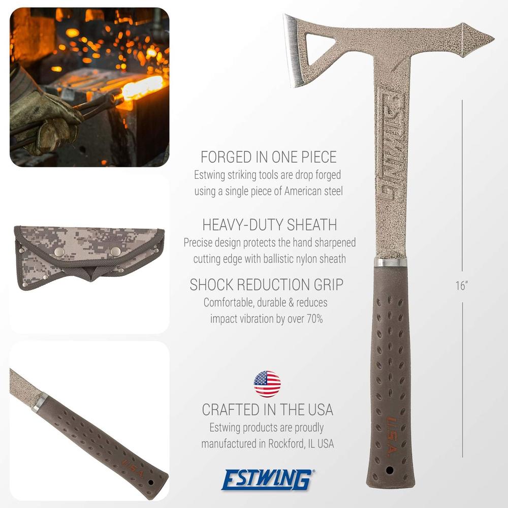 ESTWING Tomahawk Axe - 16.25" Lightweight Hatchet with Forged Steel Construction