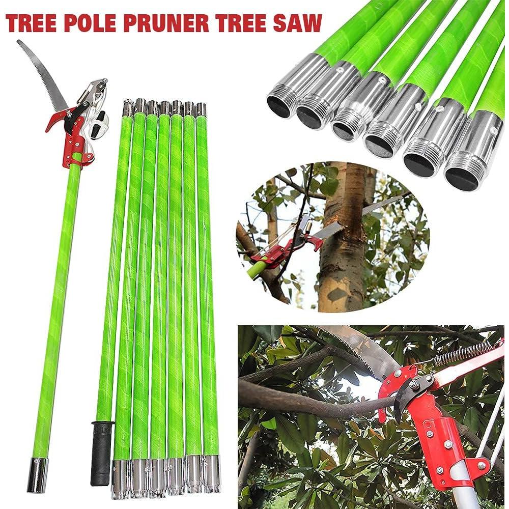 Promotor ZXMT 26 Foot Tree Trimmer Pole Manual Pruner Cutter Set Extension Cut Tree Branch Garden Tools Loppers Hand Pole Saws (10PCS)