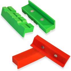 Tamwell 2 Pack Vise Jaw Covers 1 Standard Set and 1 Grooved Set Vise Jaw Non Marring Pads 4.5 Inch Protective Covers