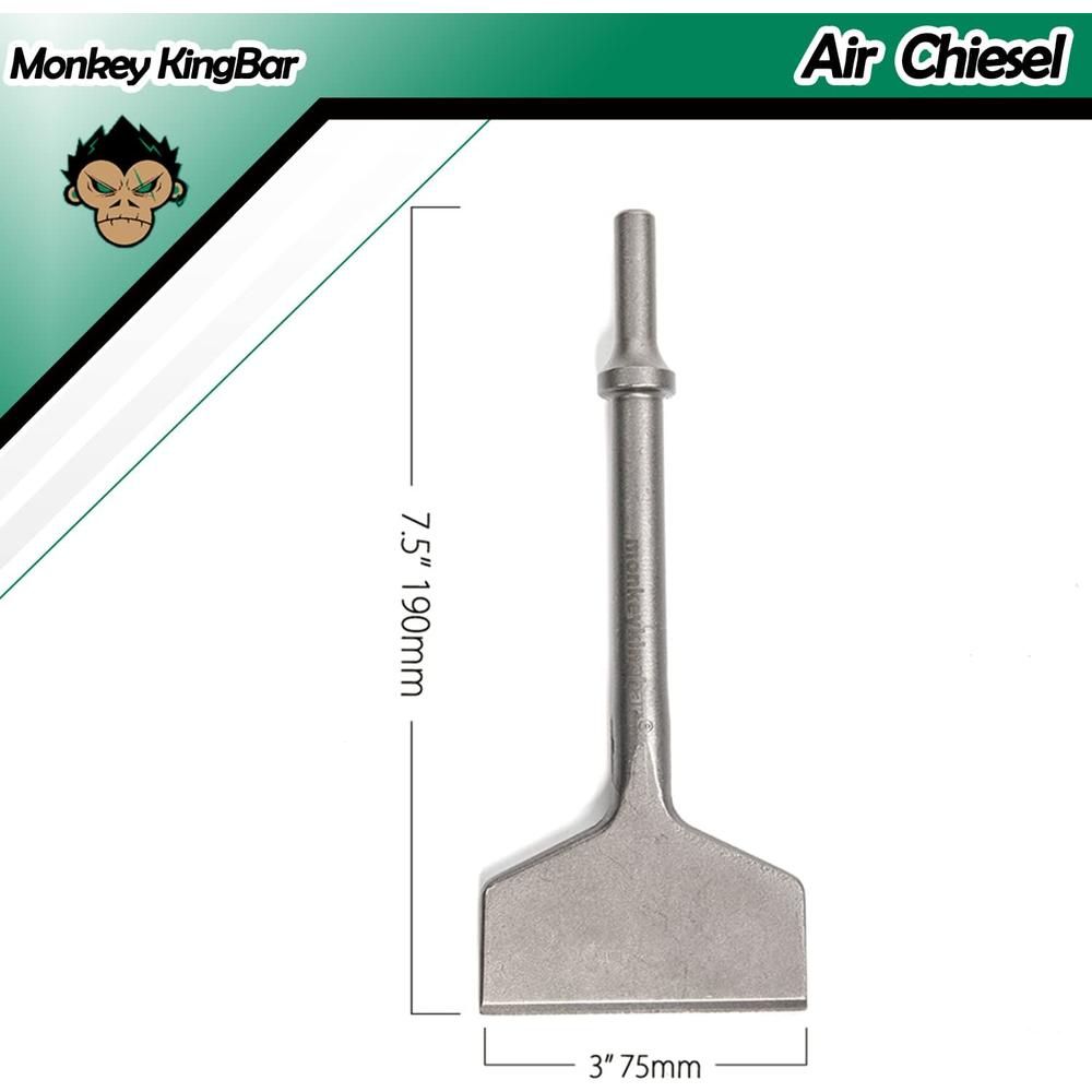 Cuitool Import&Export Co.,Ltd. Monkey King Bar-(3" X 7.5") Pneumatic Chisel Air Chisel-0.41in Shank- Wide Sharpened- Accessories Floor Scraper Chise