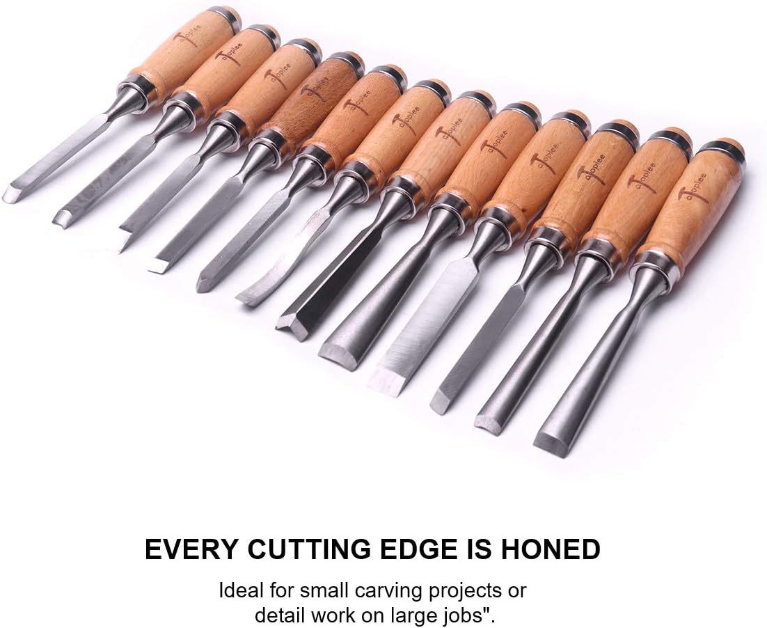 ATOPLEE Atoplee 12pcs Wood Carving Hand Chisel Tool Carving Tools