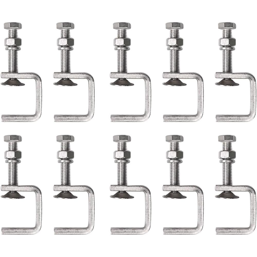 Gtouse 10Pcs Stainless Steel C Clamps Tiger Clamp Woodworking Clamp Heavy Duty C-Clamp Woodworking Welding U Clamps Wood Clamps with S