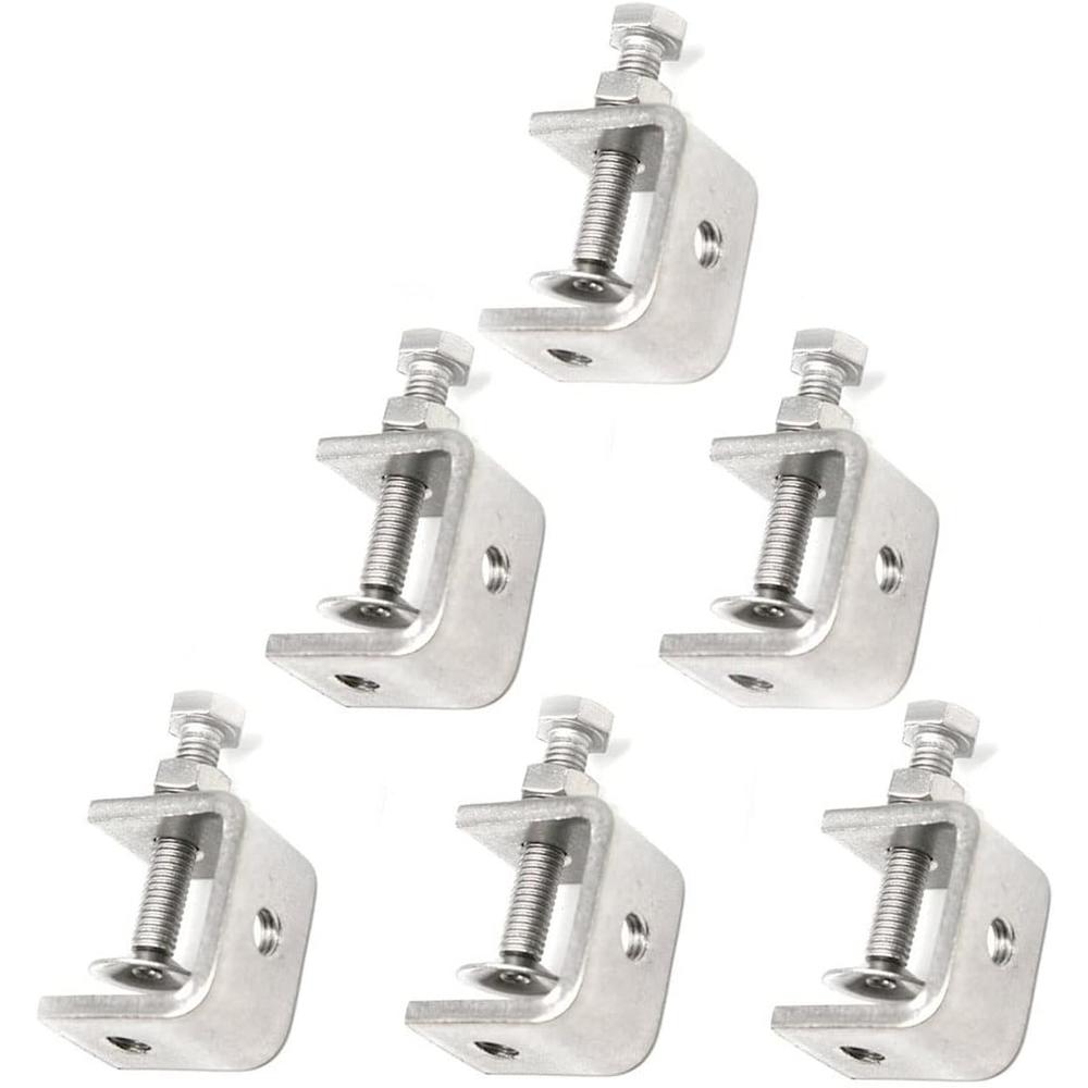 Lizipai 6Pcs Stainless Steel C-Clamp ,wood Clamps,Tiger Clamp Heavy Duty,Wood Working Heavy Duty C-clamp with Wide Jaw Openings, for We