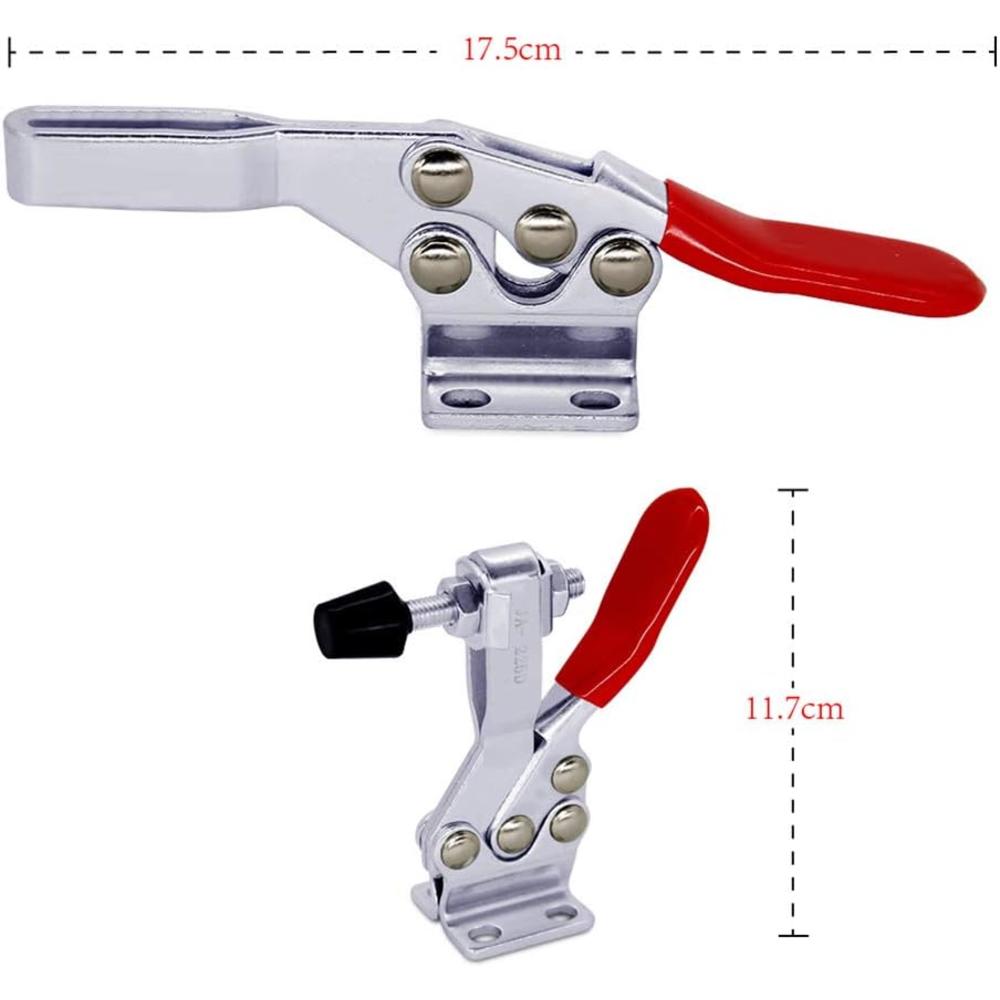 SKYCY 3PCS 225D 500lbs Holding Capacity Horizontal Toggle Clamp Quick-Release Horizontal Clamp,Crosscut Sled clamps for Woodworking,H