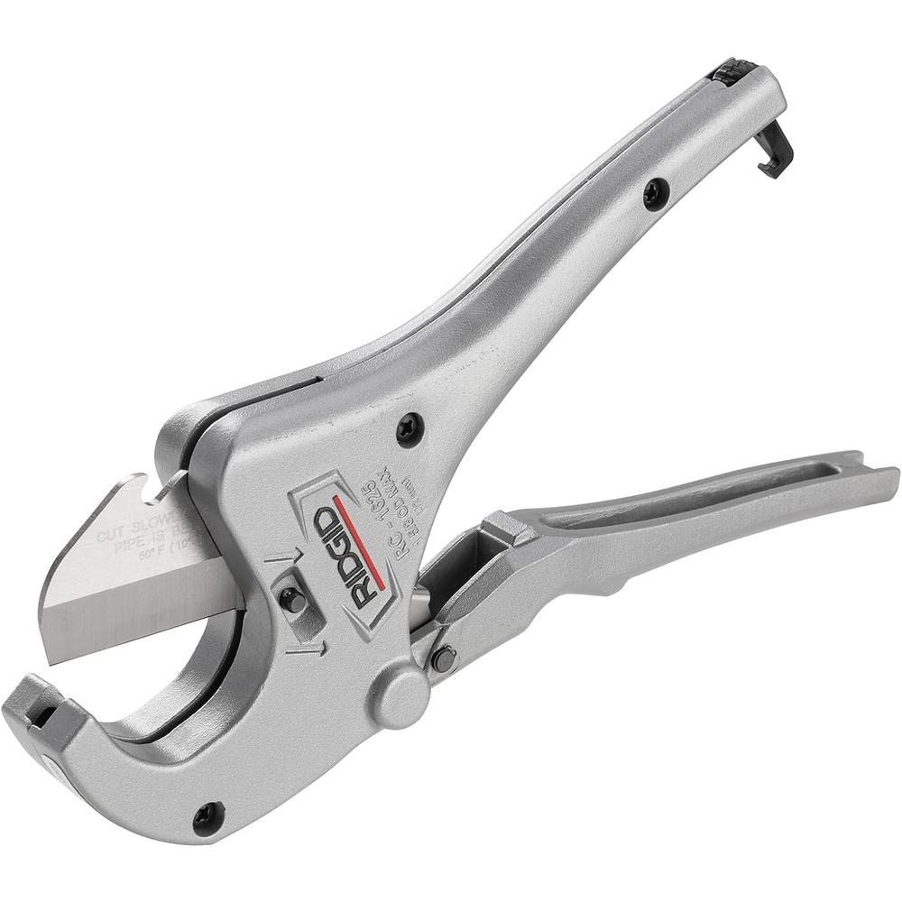 Ridgid 23498 Model RC-1625 Aluminum Ratchet Action 1/8" to 1-5/8" Plastic Pipe And Tubing Cutter, Silver