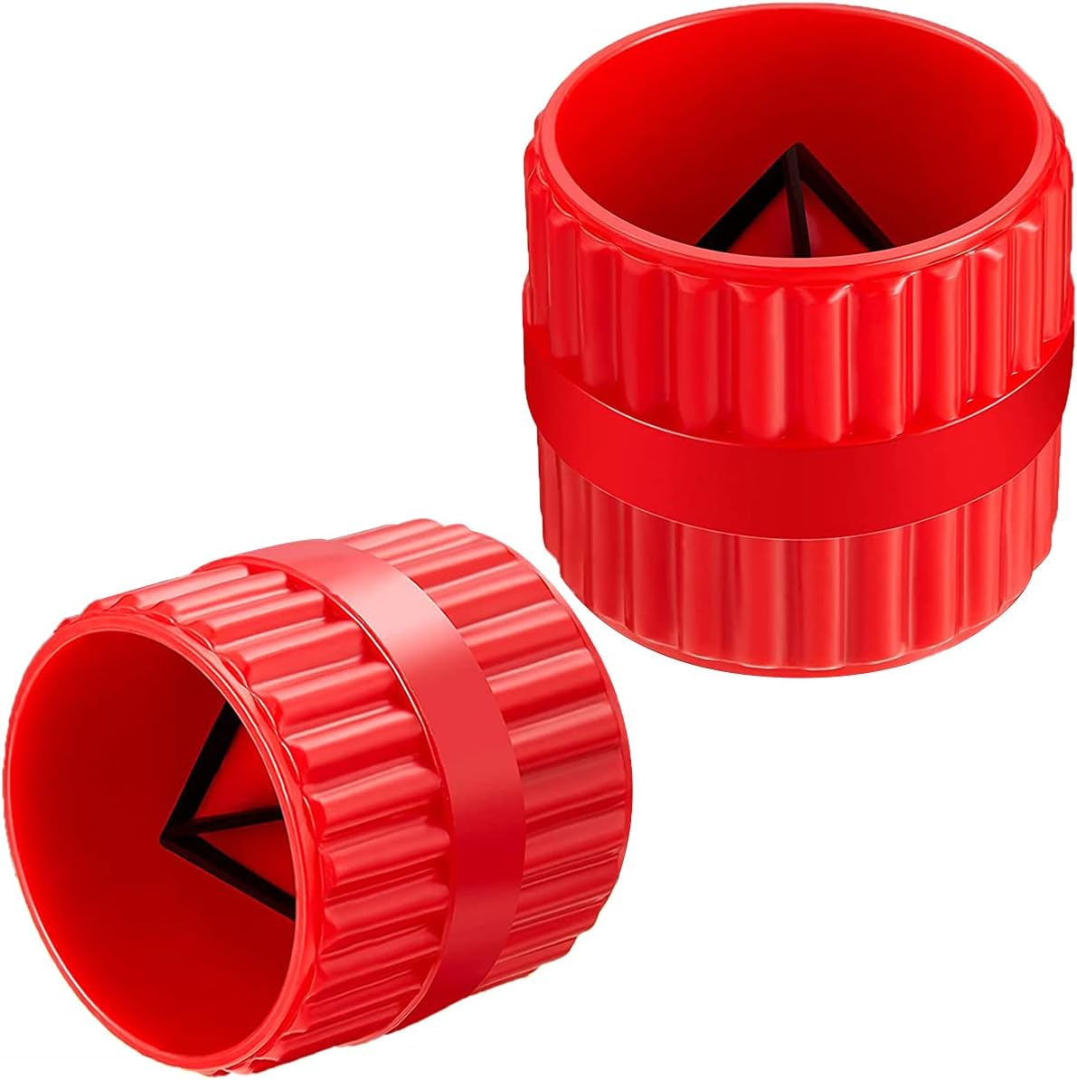 yinrong 2 Pieces Red Inner-Outer Reamer Pipe and Tube Deburring Reamer Tubing Chamfer Tool for PVC/PPR/Copper/Brass/Aluminum Tubes(3/16