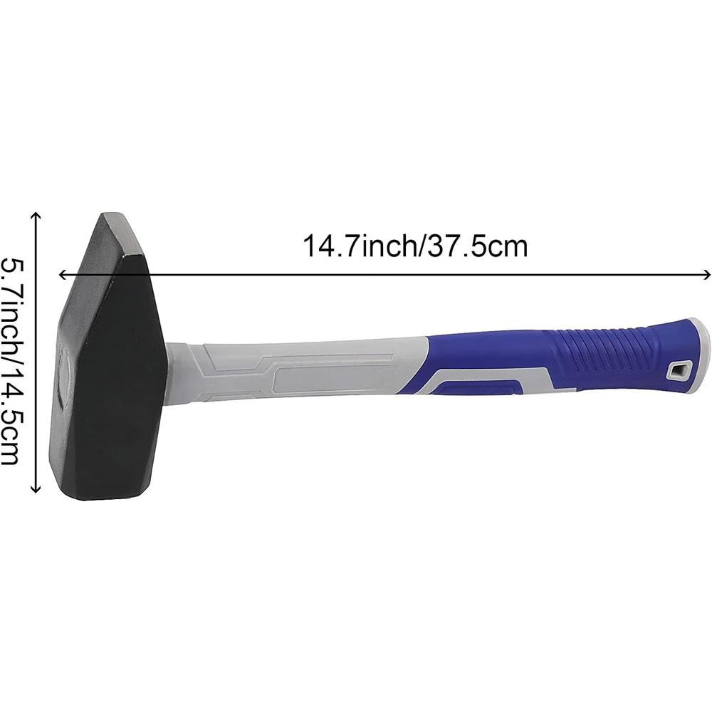 HOIGON 2 Pack 4.4LB Blacksmith's Hammer, Cross Pein Hammer with Shock Absorbing Fiberglass Handle, Cross Peen Hammer for Metal Process
