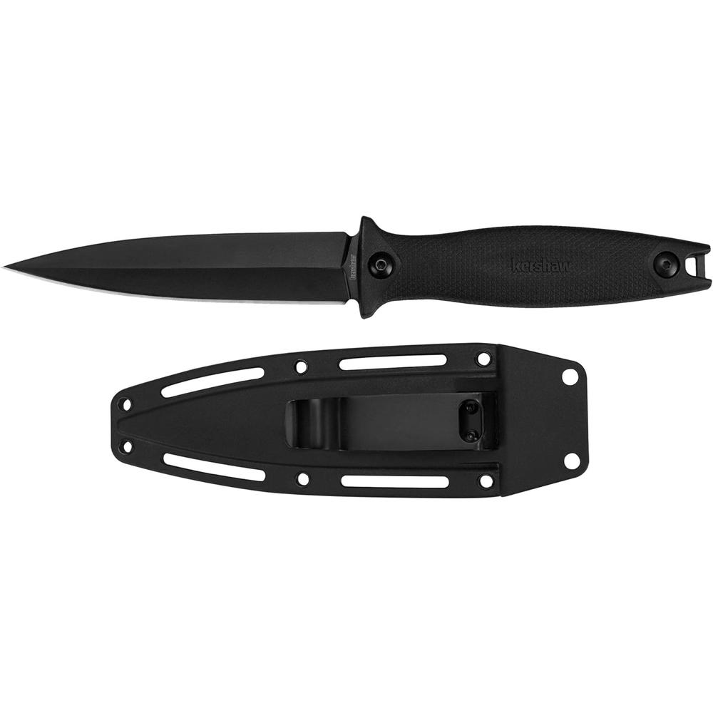 Kershaw Secret Agent (4007); Concealable Boot Knife with Strong Single Edge 4.4 Inch 8Cr13MoV Steel Blade; Arrives with Dual Carry Mold