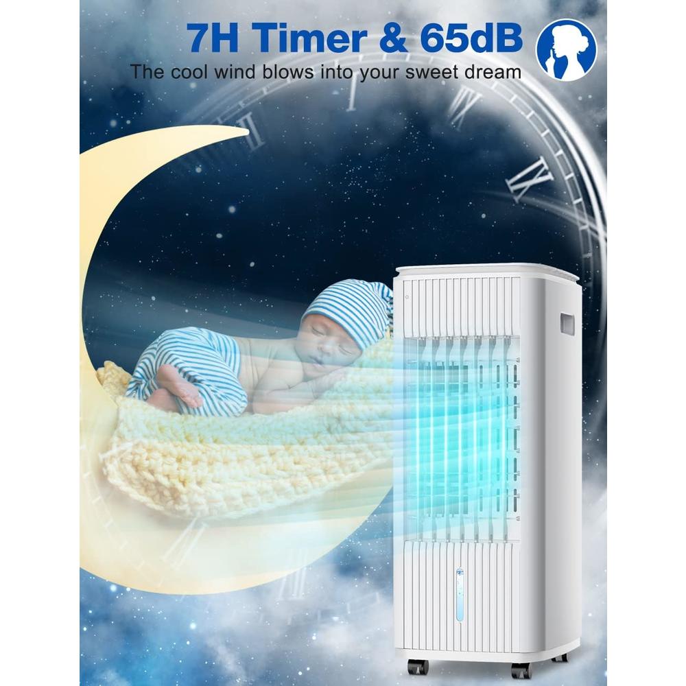 aolos Evaporative Air Cooler, 3-IN-1 Windowless Portable Air Conditioner with Natural/Cooling/Humidifier