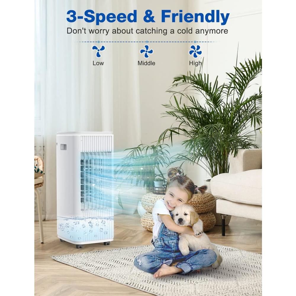 aolos Evaporative Air Cooler, 3-IN-1 Windowless Portable Air Conditioner with Natural/Cooling/Humidifier