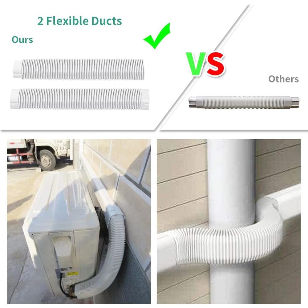 Cestluck 3'' 17 Ft PVC Decorative Pipe Line Cover Kit for Ductless Mini Split Air Conditioner-Full Set, No Other Parts Needed