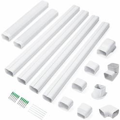 Cestluck 3'' 17 Ft PVC Decorative Pipe Line Cover Kit for Ductless Mini Split Air Conditioner-Full Set, No Other Parts Needed