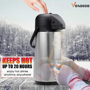 Vondior iSH09-M609578mn Airpot Coffee Dispenser with Pump - Insulated  Stainless Steel Coffee Carafe (102 oz) - Thermal Beverage Dispenser -  Thermos Urn