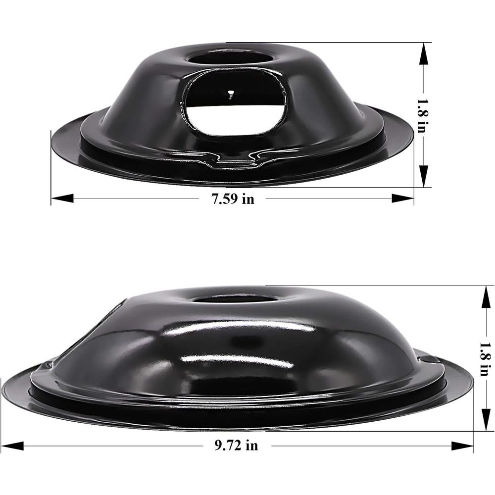 Beaquicy WB31M19 WB31M20 Burner Electric Range Porcelain Drip Pan Bowls - Includes 1 Pack 8-Inch WB31M19 and 3 Pack 6-Inch WB31M20 - Rep