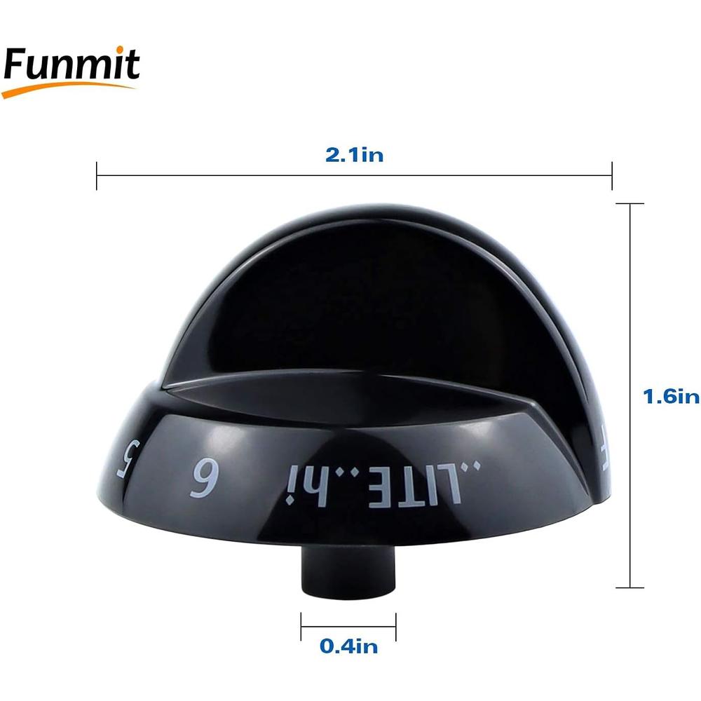 Funmit 316220009 Top Burner Stove Knob Replacement for Frigidaire Replaces AP4322122 PS1991531 EAP1991531  (Black, 1 Pack)