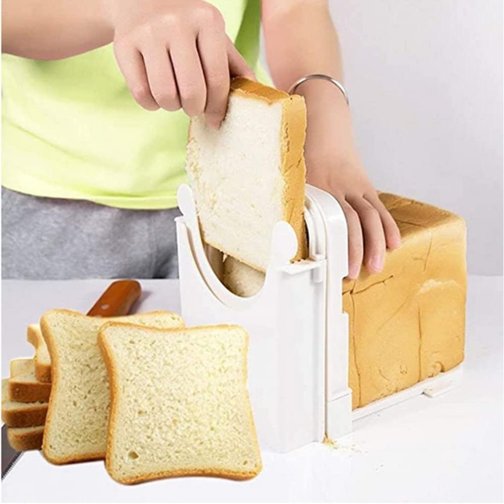 Generic Bread Slicer for Homemade Bread Adjustable 5 Thickness Size Foldable Loaf Cutter Machine Bagel Toast Slicing Sandwich Maker