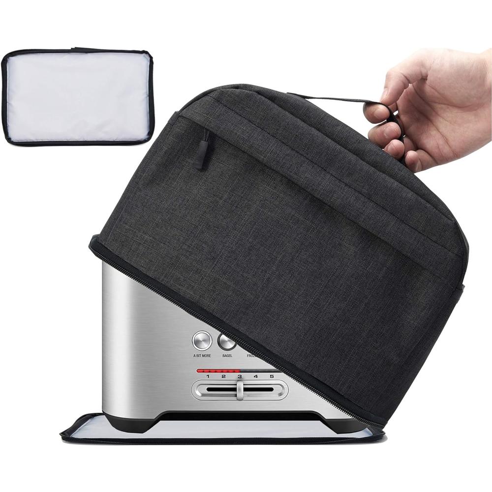 BGD VOSDANS 2 Slice Toaster Cover with Removable Bottom 2-in-1 Toaster Bag with Pockets Toaster Storage Bag with Handle, Dust and F